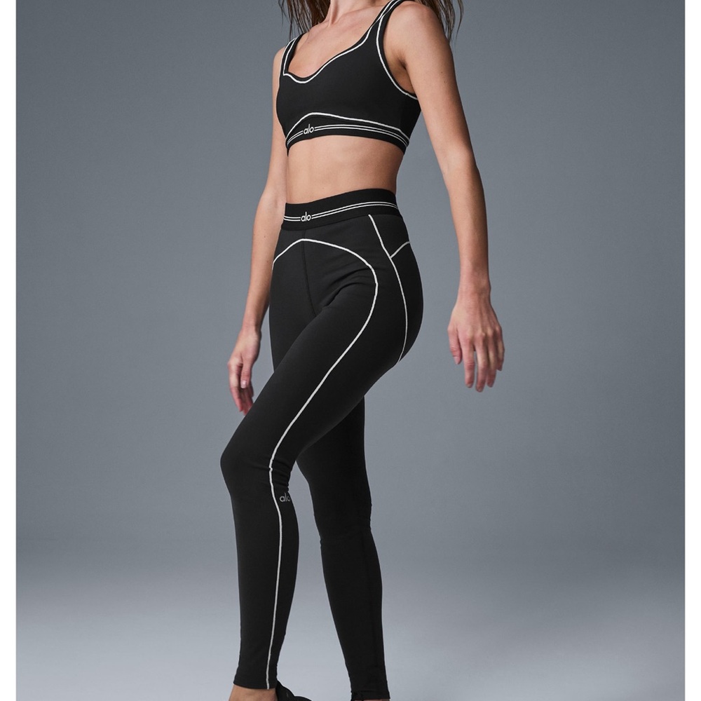 ALO Yoga Black and White High-Waist Leggings